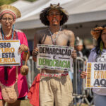 Brasília (DF) - 31/08/2023, Manifestação de Indígenas contra o Marco Temporal na praça dos Três Poderes.  Foto: Joédson Alves/Agência Brasil