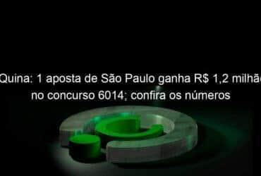 quina 1 aposta de sao paulo ganha r 12 milhao no concurso 6014 confira os numeros 1264866