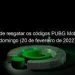 saiba onde resgatar os codigos pubg mobile deste domingo 20 de fevereiro de 2022 1112932