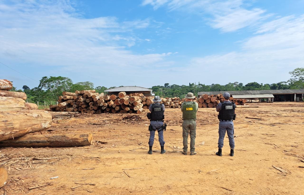 As ilegalidades foram descobertas na etapa mais recente de fiscalizações da Operação Amazônia, executada com o apoio da Força Tática da PM              Crédito - Sema-MT