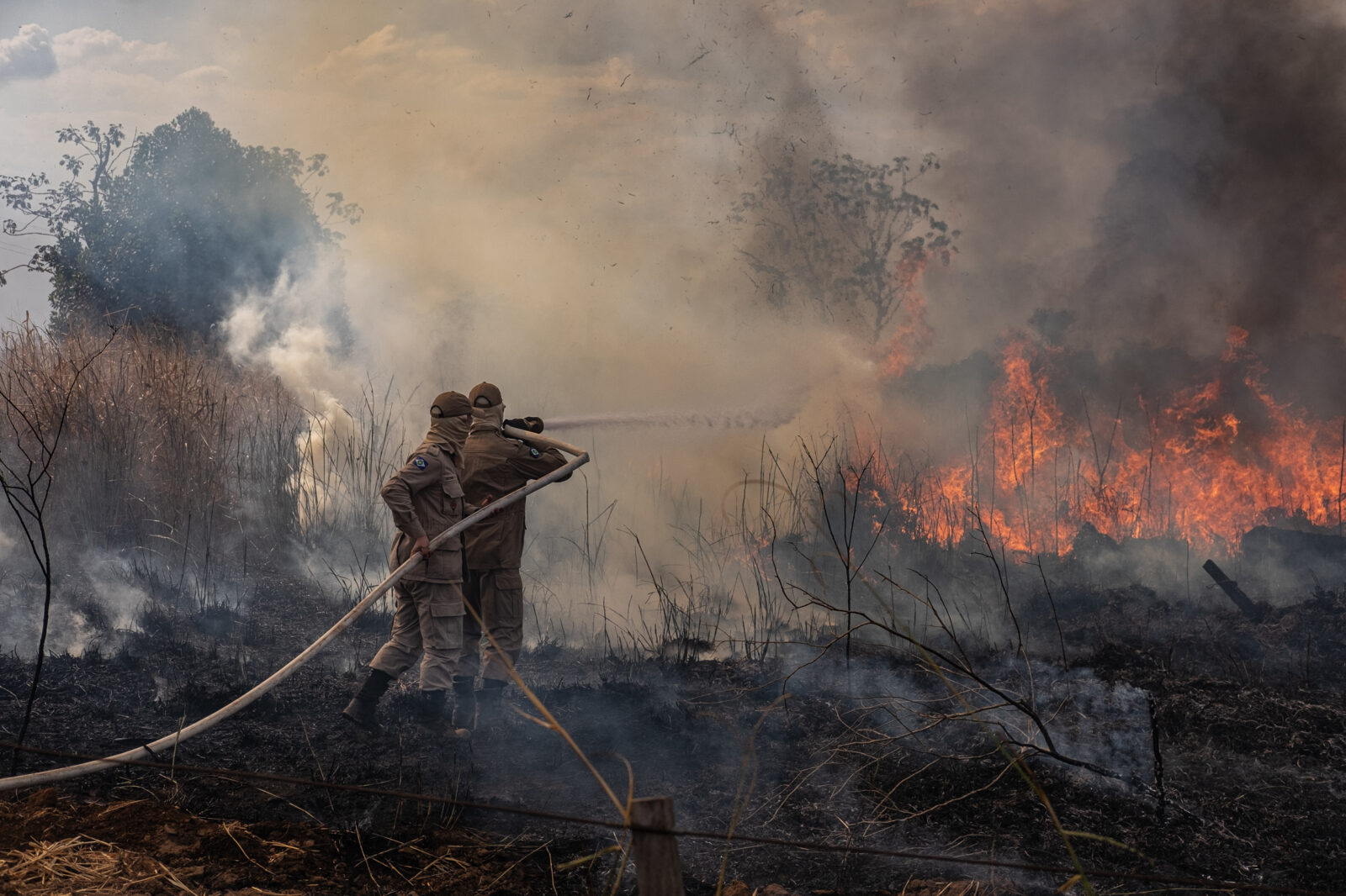 Monitoramento e combate ao Incêndio na região de Sorriso no Norte do Estado - Bombeiro e fogo              Crédito - Mayke Toscano/Secom-MT