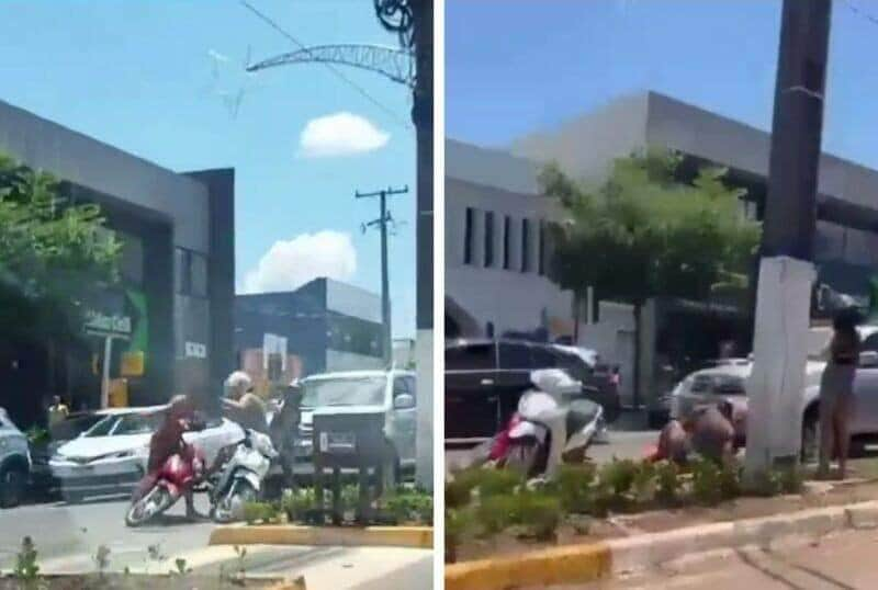 Duelo entre mulheres interrompe o transito em avenida de Sorriso Mato Grosso