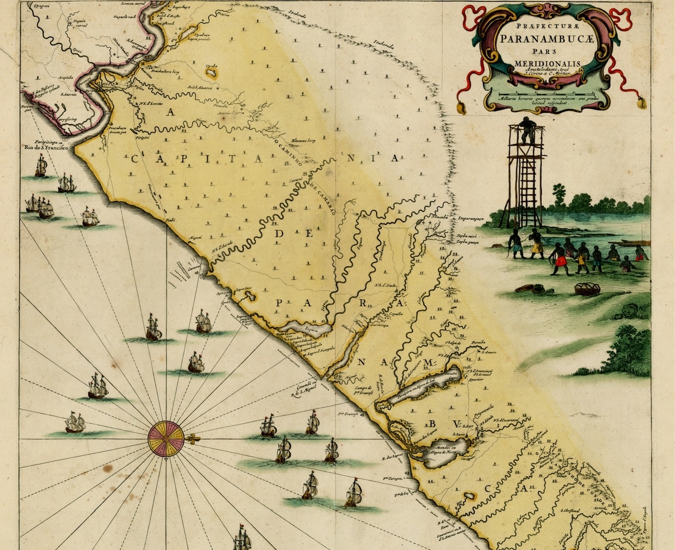 Mapa da Capitania de Pernambuco com representacao do Quilombo dos Palmares 1647