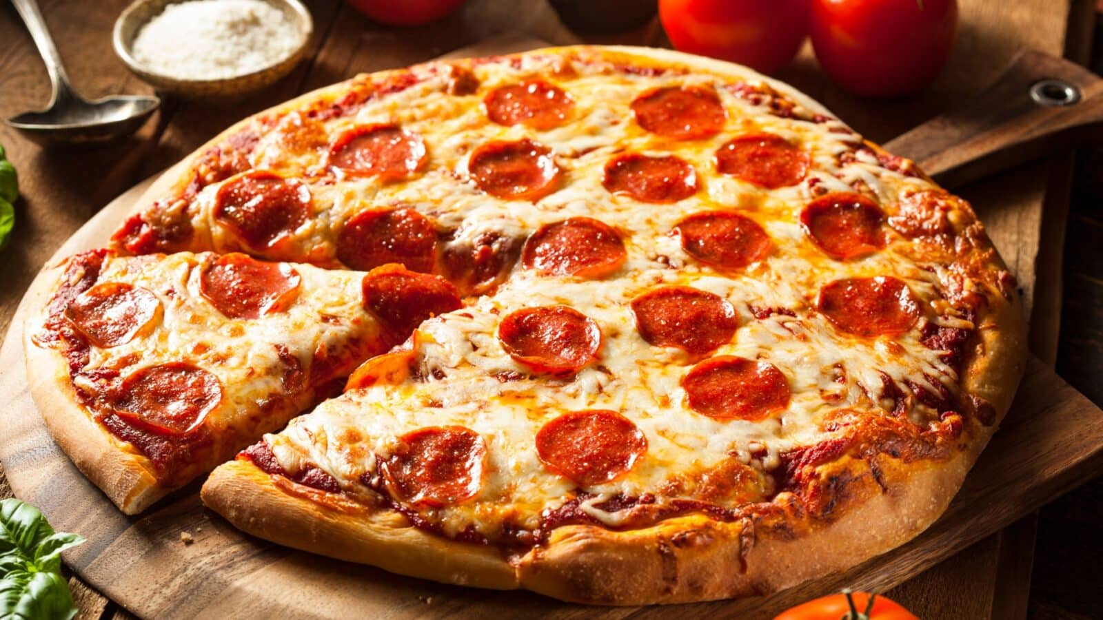 Receita de pizza com massa bem macia (queijo, pepperoni, cogumelos e muito mais) | Canva