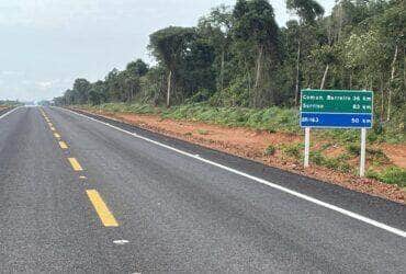 Asfalto novo na MT-487 - Foto por: Fiscalização/Sinfra-MT