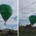 Balão com Papai Noel atinge rede elétrica, cai em residência e duas pessoas ficam feridas em Mato Grosso