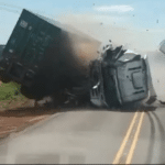 Grave acidente na BR 364 em Mato Grosso e registrado por motorista