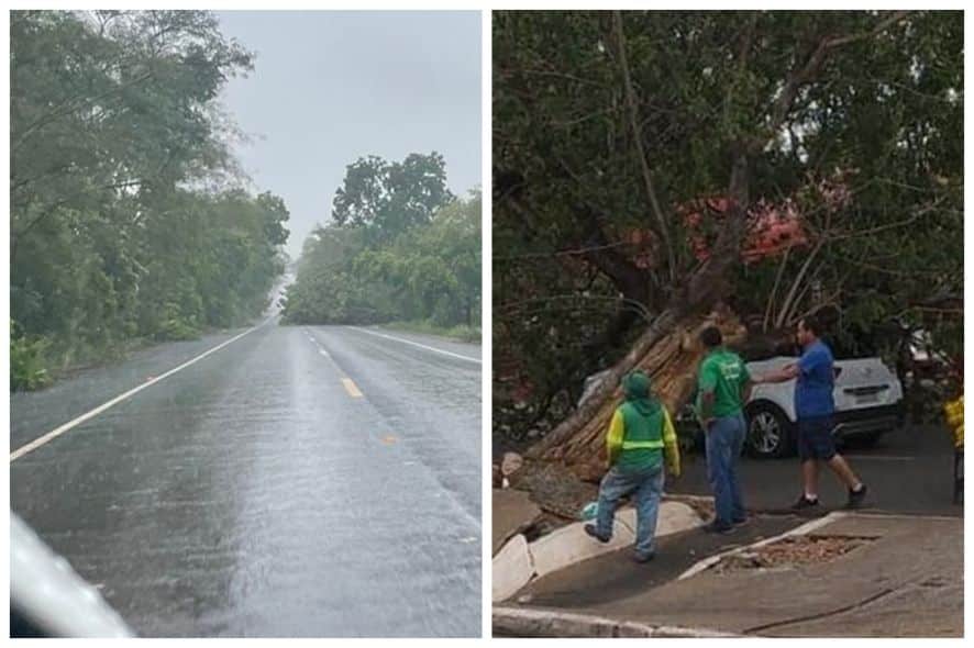 Tempestade causa estragos em municípios do sul de Mato Grosso e mobiliza serviços de emergência