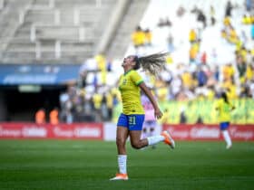 Priscila sela a vitória de virada da seleção brasileira feminina sobre o Japão, por 4 a 3 - amistoso - em 30/11/2023 Por: Staff Images Woman /CBF/Direitos Reservados