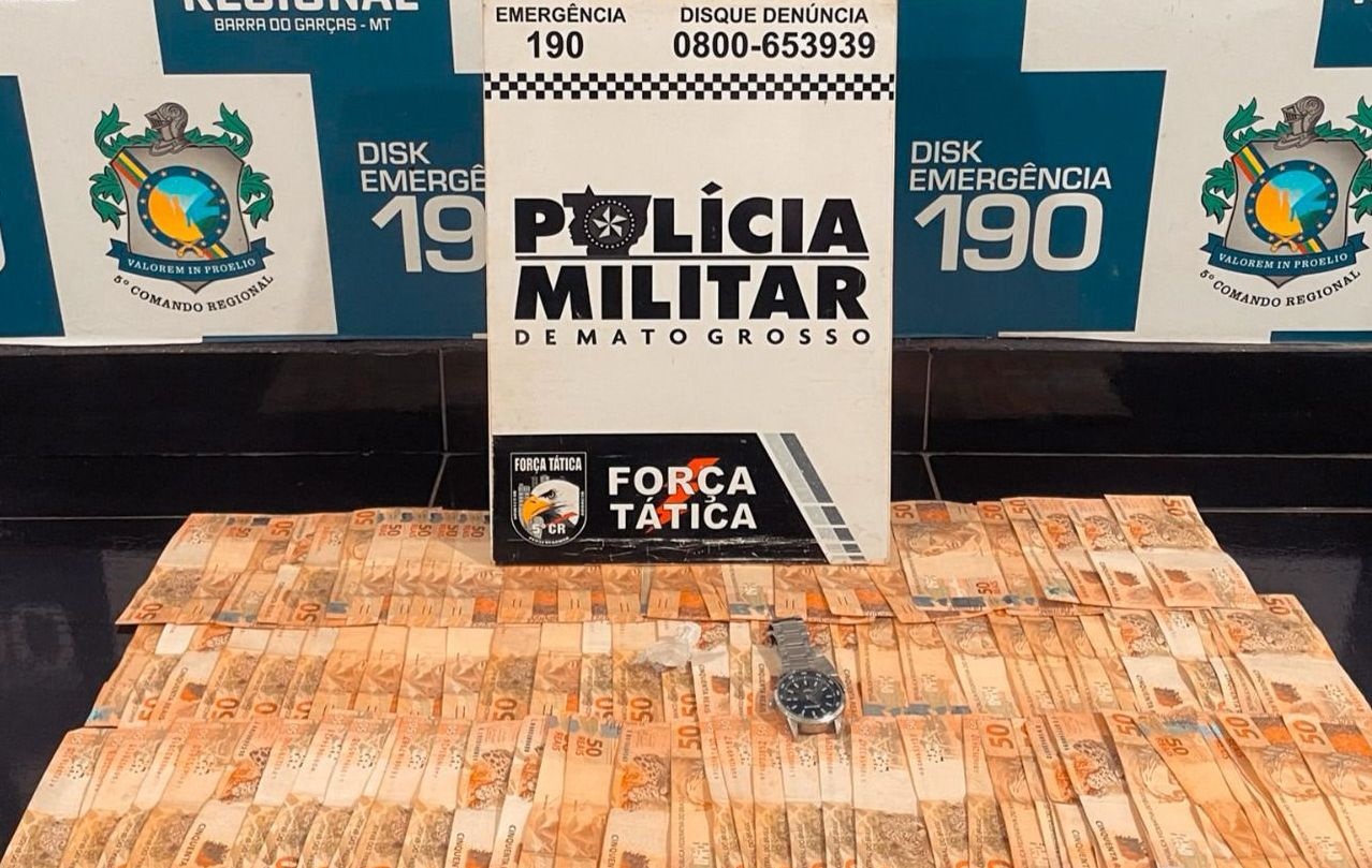 Foragido da Justiça é preso com R$ 6 mil em dinheiro em Barra do Garças