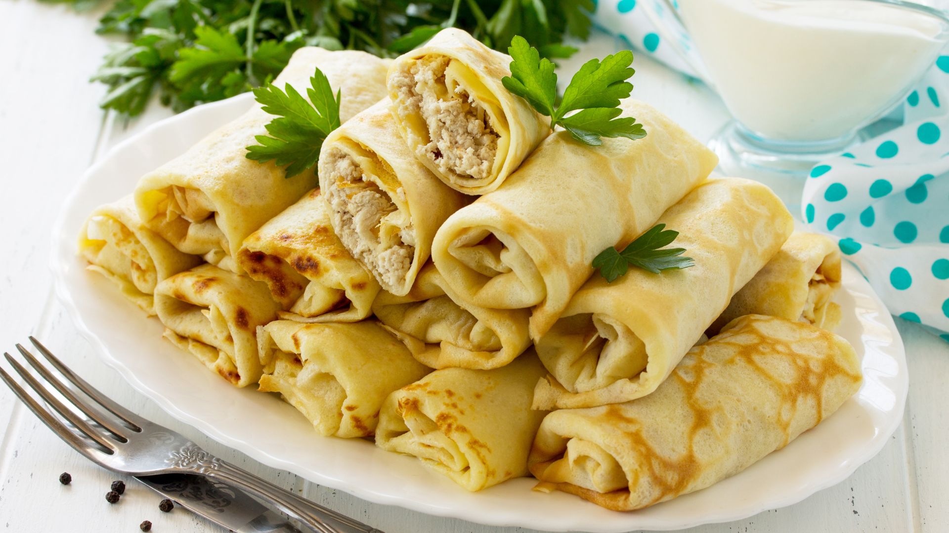 Receita de panqueca de frango com muito recheio 3 Receita de panqueca de frango