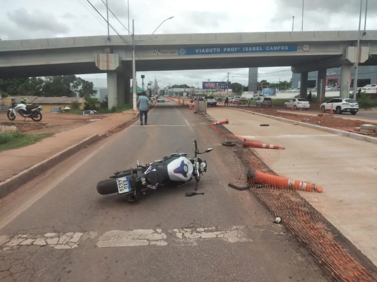 Acidente na Avenida da FEB em Várzea Grande deixa motociclista morto.