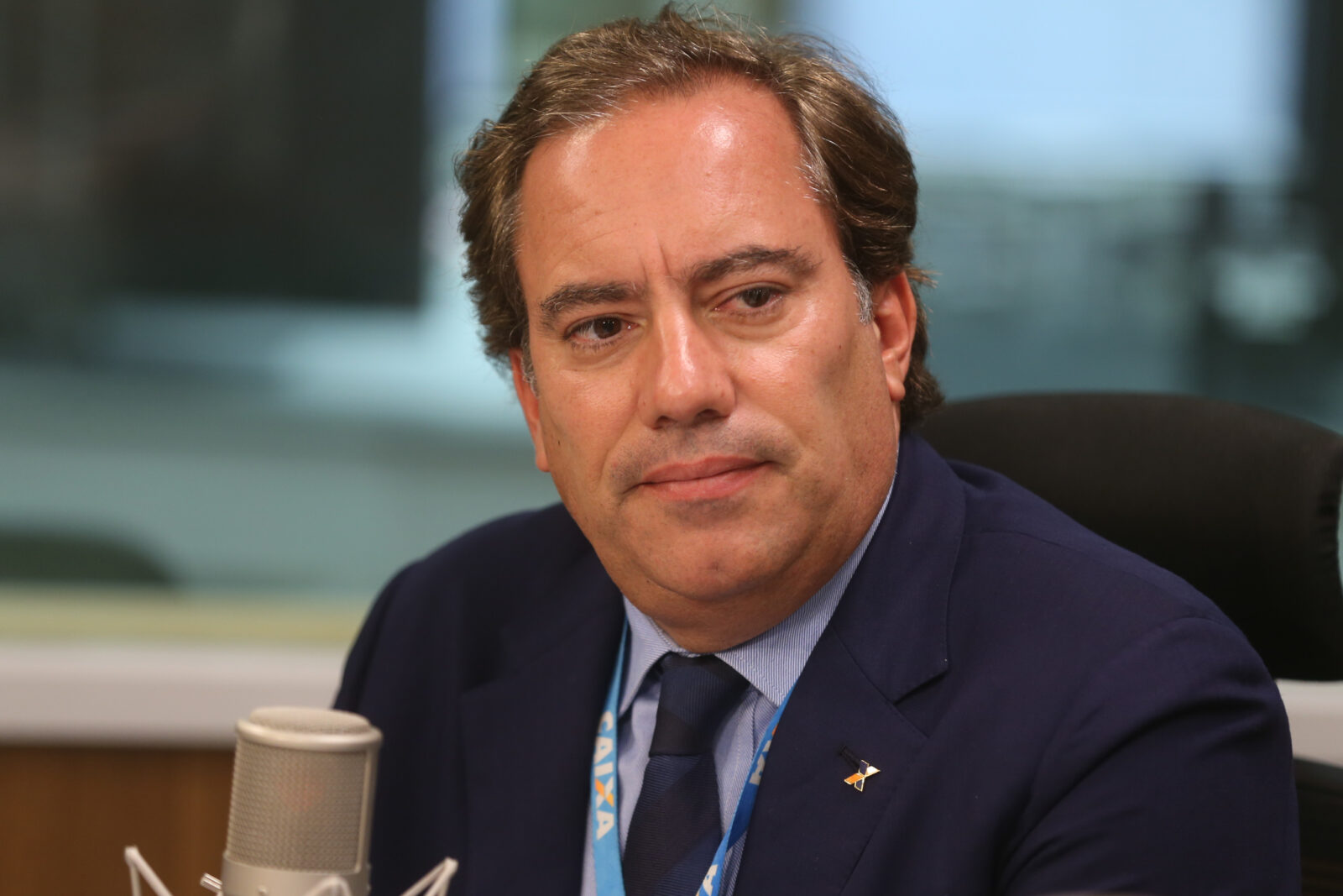 O presidente da Caixa Econômica Federal, Pedro Guimarães é o entrevistado no programa A Voz do Brasil. Por: Valter Campanato/Agência Brasil