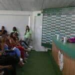 São Paulo (SP), 16/01/2024 - A presidente do Palmeiras, Leila Pereira, fala com a imprensa em coletiva só para jornalistas mulheres, no Centro de Treinamento do clube. Foto: Rovena Rosa/Agência Brasil