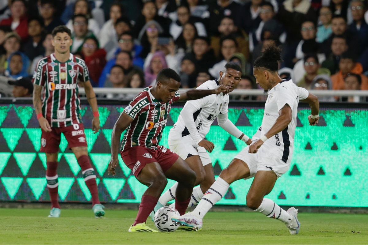 LDU x Fluminense. Foto: Twitter Conmebol