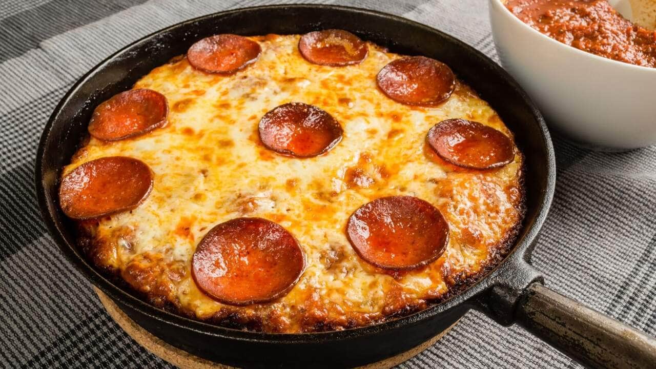 Receita de pizza de frigideira