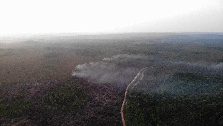 Fotos aéreas , incêndio Alter do Chão Por: Divulgação Brigada de Alter do Chão (PA)