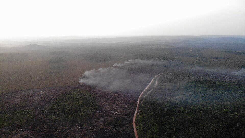 Fotos aéreas , incêndio Alter do Chão Por: Divulgação Brigada de Alter do Chão (PA)