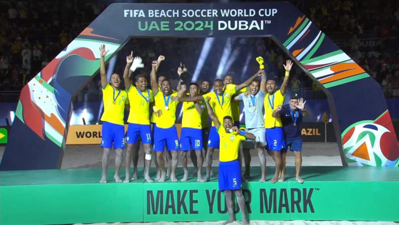 Dubai, 25/02/2024 Brasil vence Itália e leva o hexacampeonato de futebol de areia. Foto Fifa