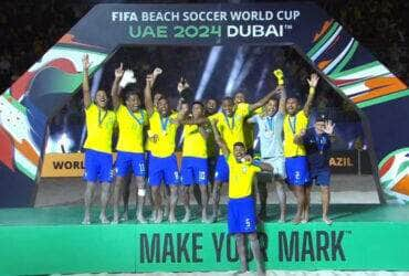 Dubai, 25/02/2024 Brasil vence Itália e leva o hexacampeonato de futebol de areia. Foto Fifa