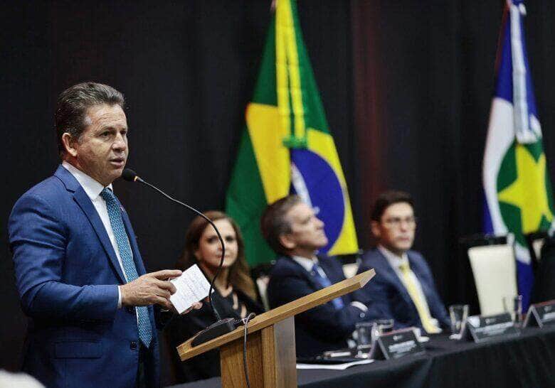 Em seu discurso, o governador também destacou a importância da independência dos três poderes.               Crédito - Mayke Toscano/Secom-MT