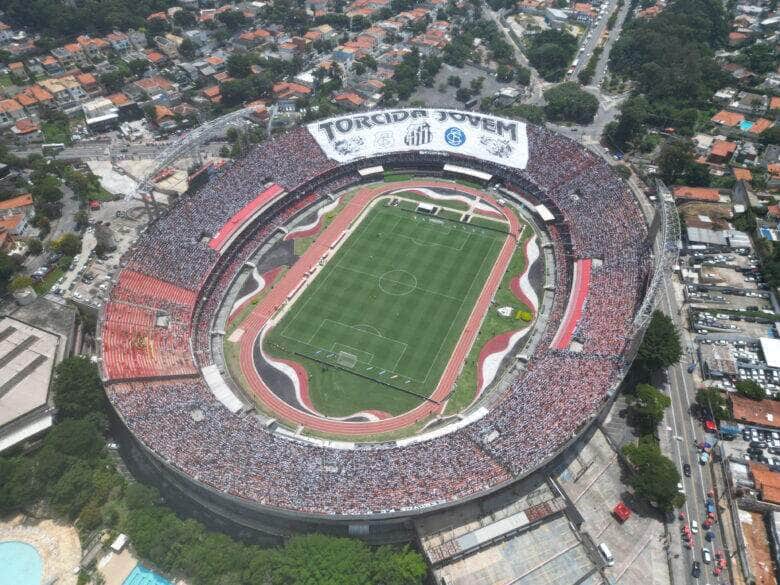 São Paulo 25/02/2024 Jogo Santos e São Bernado que teve o maior público do Palistão. (Foto: Raul Baretta/ Santos FC. )