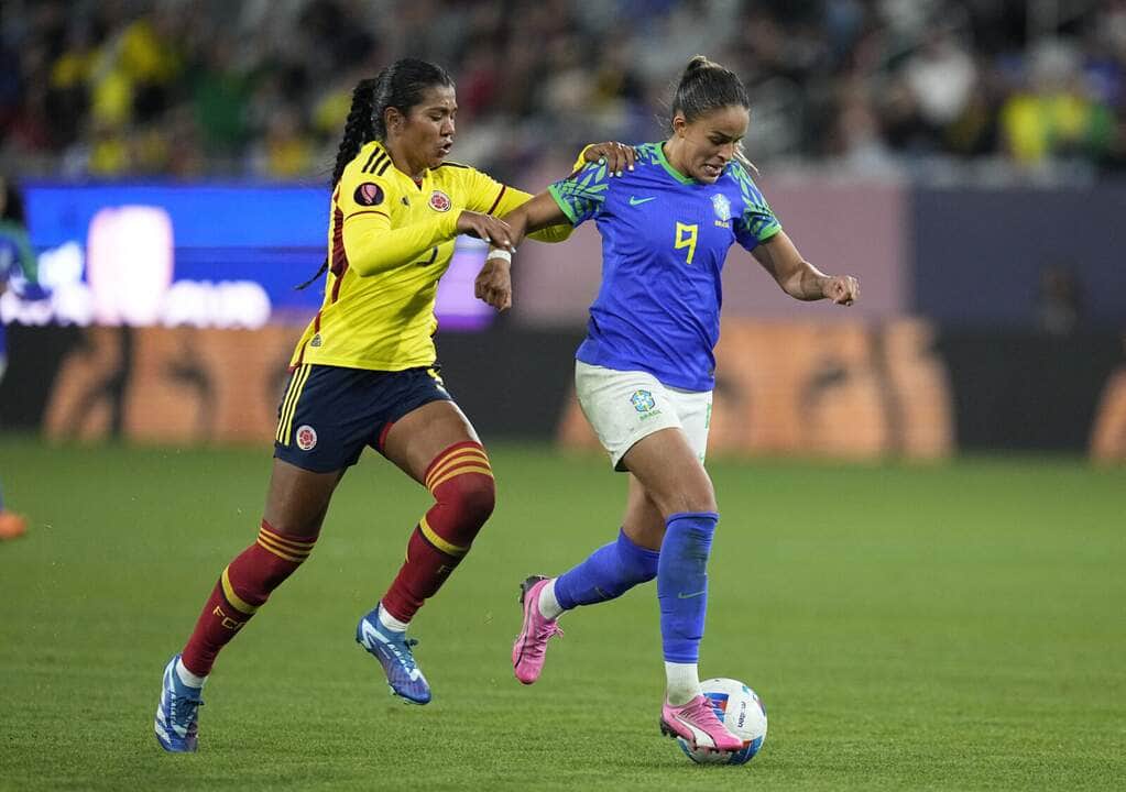 San Diego, California,25/02/2024 A seleção brasileira feminina se classificou para a fase eliminatória da Copa Ouro ao vencer a Colômbia por 1 a 0, na madrugada deste domingo, Foto Ray Acevedo-USA TODAY Sports