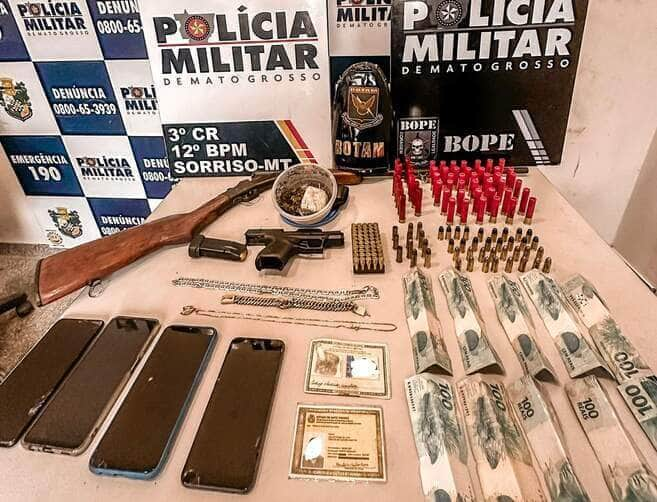 Dupla é presa em flagrante por tráfico e comércio ilegal de armas em Sorriso