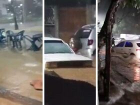 Forte chuva causa alagamentos em Chapada dos Guimarães