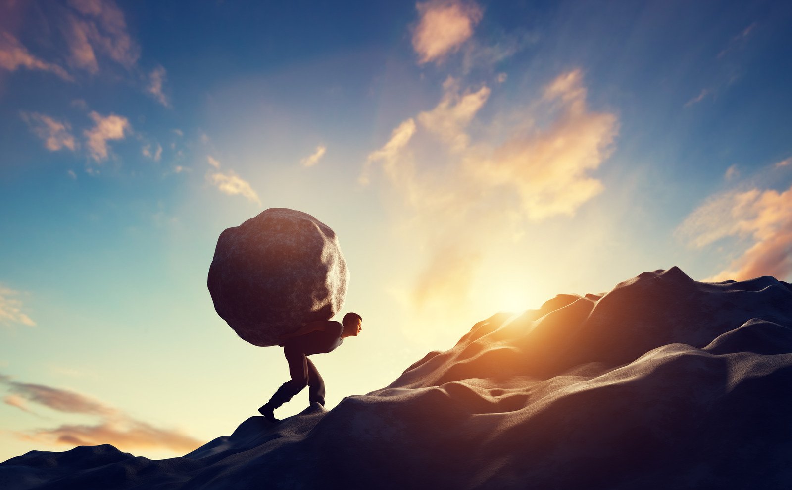 Passarão por Dificuldades Nesta Segunda-Feira: Aquário, Virgem, Gêmeos e Sagitário 2 Homem Carregando Haeavy Stone, Boulder Uphill. - Fotos do Canva