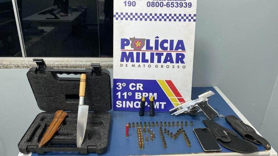 PM prende homem por violência doméstica e apreende arma de fogo e 58 munições