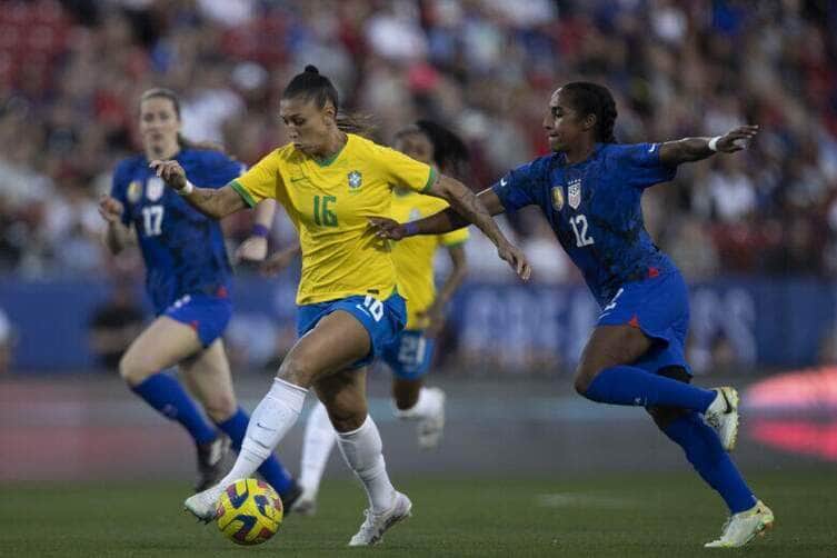 brasil, estados unidos, futebol feminino, she believes Por: Thais Magalhães/CBF/Direitos Reservados