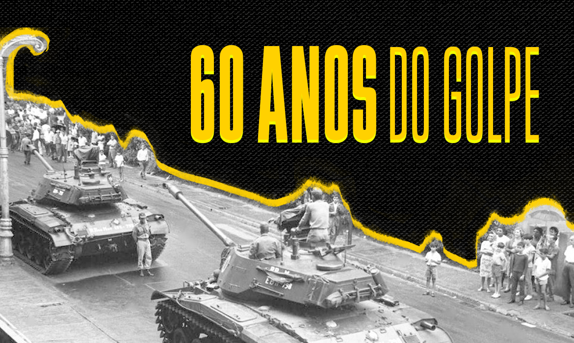 Arte 60 anos do golpe - destaque para capa Por: Arte/Agência Brasil