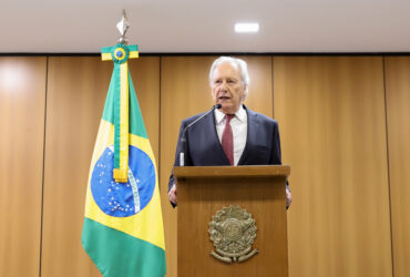 Brasília 19/03/2024 - O ministro da Justiça, Ricardo Lewandowski, durante pronunciamento sobre o caso Marielle Franco. Foto: Jamile Ferraris / MJSP.