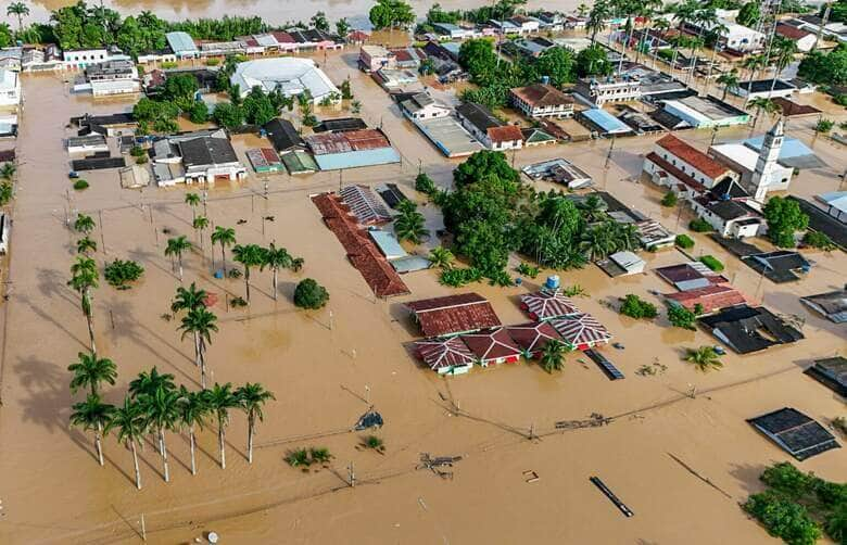 Rio de Janeiro (RJ) 28/02/2024 - Dados da Defesa Civil Estadual revelam que o Rio Acre atingiu, às 9h desta quarta-feira, 28, em Brasileia a marca de 15,56m, ultrapassando a cheia histórica de 2015, onde o Rio alcançou 15,55m. Foto: Marcos Vicentti/Secom