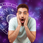 Homem surpreso com a previsão de seu signo