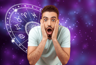 Homem surpreso com a previsão de seu signo