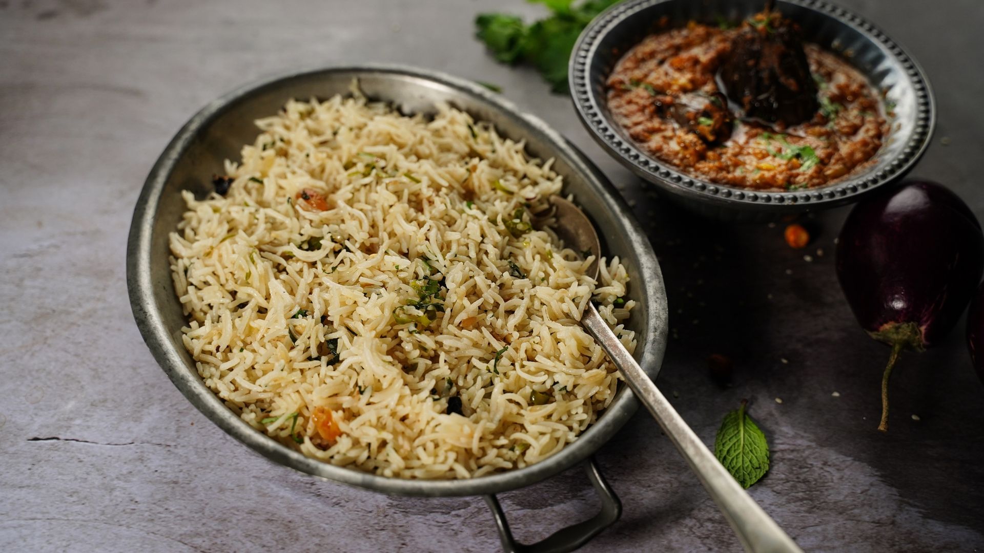 Receita de arroz com berinjela