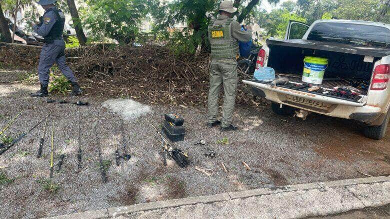 12 pessoas são presas pescando com redes e arpões em Lucas do Rio Verde