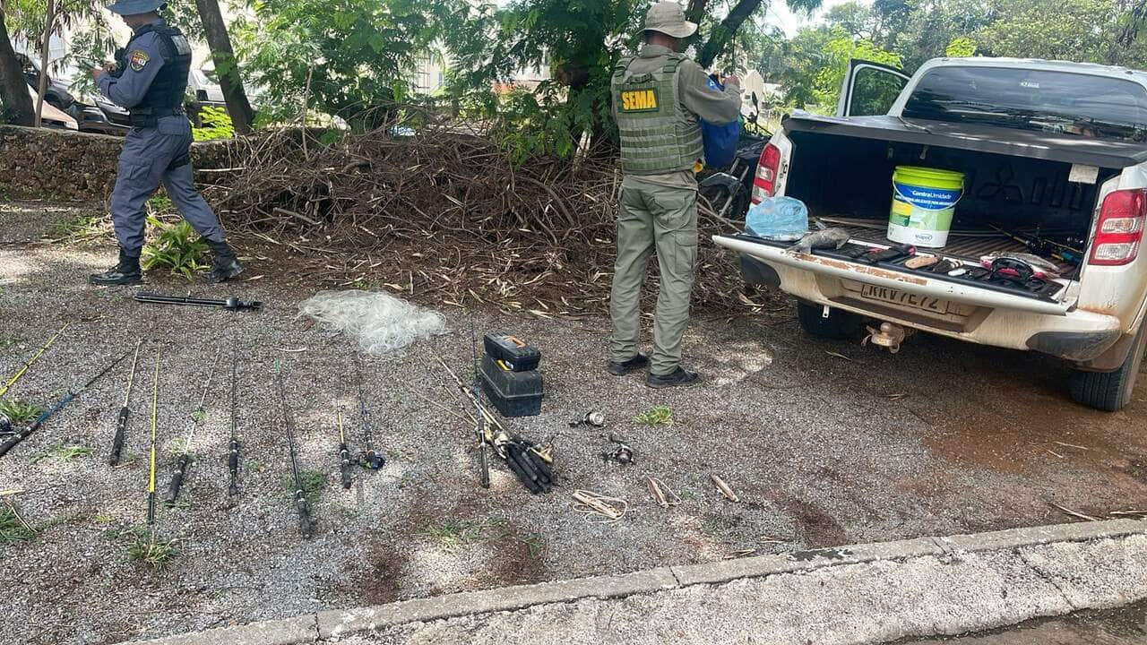 12 pessoas são presas pescando com redes e arpões em Lucas do Rio Verde