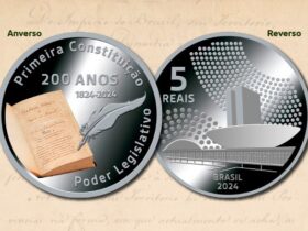 BC lança moeda de R$ 5 comemorativa dos 200 anos da primeira Constituição - Divulgação/BC