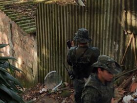 Operação Escudo: Ação conjunta entre Polícia Militar e órgãos municipais desmantela 9 edificações usadas por traficantes. Foto: Polícia Militar SP/Twitter