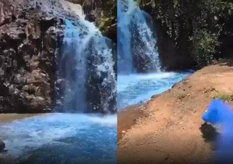 MP de Mato Grosso move ação contra pessoas que tingiram água de cachoeira para chá de bebê