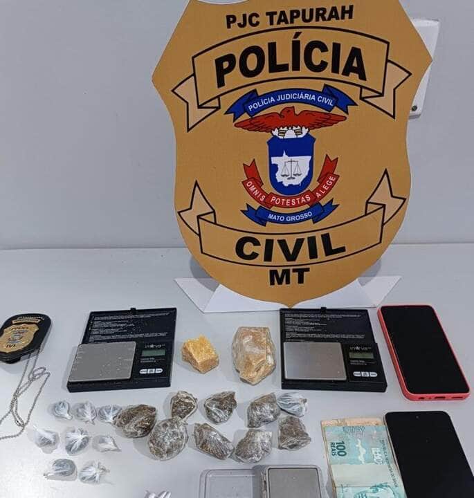 Polícia Civil de Tapurah desmantela ponto de venda de drogas e prende dupla em flagrante