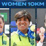 Ana Marcela Cunha é ouro e Viviane Jungblut prata na etapa Golfo Aranci (Itália) da copa do mundo de águas abertas, em 24/05/2024 Por: Reprodução X / World Aquatics