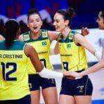 Brasil derrota Holanda por 3 a 1 - sexta vitória seguida da seleção feminina na Liga das Nações de Vôlei, em 30/06/2024 Por: Divulgação/World Volleyball