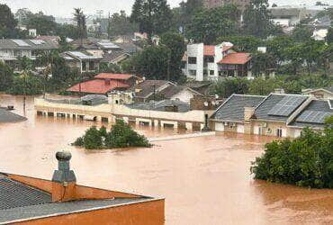 Cidade de Lajeado inundada devido as fortes chuvas. Foto: Arquivo Pessoal/Divulgação