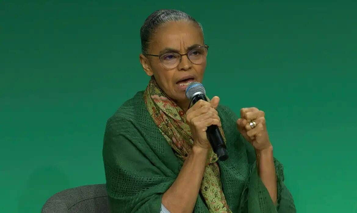 A ministra do Meio Ambiente, Marina Silva, divulga Plano Ecológico na COP28 como proposta do Sul Global. Foto: Frame/COP28/United Nations Climate Change