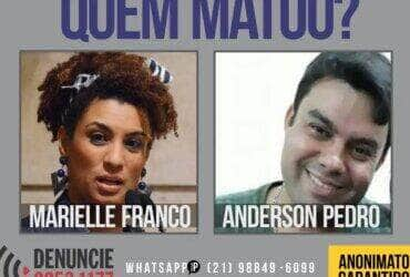 Disque denúncia, Marielle Franco e Anderson Pedro Gomes Por: Disque Denúncia/divulgação