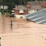 Cidade de Lajeado inundada devido as fortes chuvas. Foto: Arquivo Pessoal/Divulgação